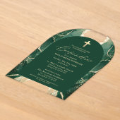 Invitations En Acrylique Vert émeraude Agate dorée Confirmation Moderne (Poser)