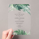 Invitations En Acrylique Vert feuillu Élégant Printemps vert Enregistrer la (In situ (ordinateur de poche))