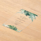Invitations En Acrylique Vert feuillu Élégant Printemps vert Enregistrer la (Poser)