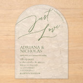 Invitations En Acrylique Vert Floral Simple Rien De Mariage soigné (Recto)