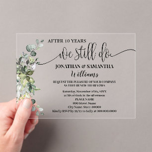 Invitations En Acrylique Vert mariage Nous faisons toujours l'anniversaire