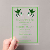 Invitations En Acrylique Vert Masquerade Sweet 16 (In situ (ordinateur de poche))