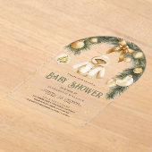 Invitations En Acrylique Veste Boho Rustique Baby shower de Noël d'hiver (Poser)