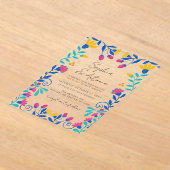 Invitations En Acrylique Vibrant mexicain Floral Fiesta Mariage (Poser)