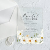 Invitations En Acrylique Vibrant White Floral Bridal Shower Clear