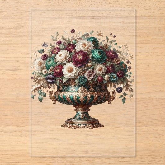 Invitations En Acrylique Victorian Bavaria Floral Vase (Recto)