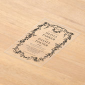 Invitations En Acrylique Victorian Black Wedding Monogram (Poser)