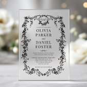 Invitations En Acrylique Victorian Black Wedding Monogram