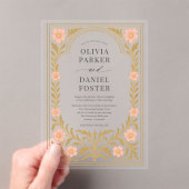 Invitations En Acrylique Victorian Floral Art Nouveau Wedding (In situ (ordinateur de poche))