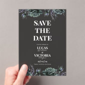Invitations En Acrylique Victorian Moody Gothic Transparent Save the Date  (In situ (ordinateur de poche))