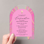 Invitations En Acrylique Vider rose Or Vider Confirmation Moderne (In situ (ordinateur de poche))