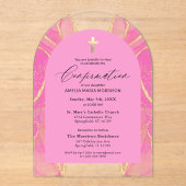 Invitations En Acrylique Vider rose Or Vider Confirmation Moderne (Recto)