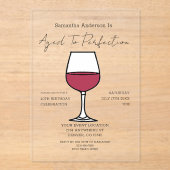 Invitations En Acrylique Vieilli À Perfection Vin 40e anniversaire Invitati (Recto)