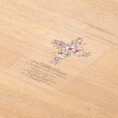 Invitations En Acrylique Vierge rose première communion Sainte Rose verte (Poser)