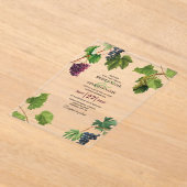 Invitations En Acrylique Vignoble de raisins Méditerranée Grec Mariage (Poser)