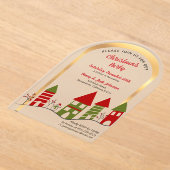 Invitations En Acrylique village dans la neige à Noël gelé (Poser)