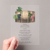 Invitations En Acrylique Vin rustique Barrel Vignoble Mariage (In situ (ordinateur de poche))