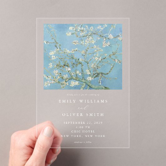 Invitations En Acrylique Vincent Van Gogh Almond Blossom Floral Mariage (In situ (ordinateur de poche))