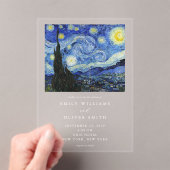 Invitations En Acrylique Vincent Van Gogh Mariage de nuit Starry (In situ (ordinateur de poche))