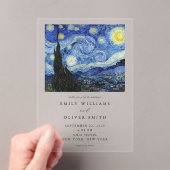 Invitations En Acrylique Vincent Van Gogh Mariage de nuit Starry (In situ (ordinateur de poche))