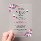 Invitations En Acrylique Vino Avant Vows Floral Vine Thème Fête des mariées (In situ (ordinateur de poche))