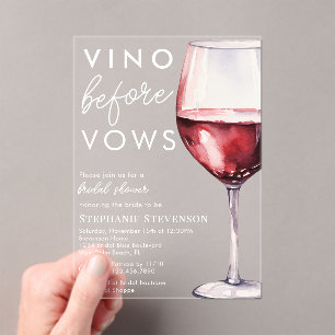 Invitations En Acrylique Vino Élégant Simple Avant Vœux Réception de Mariag