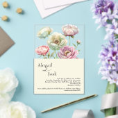 Invitations En Acrylique Vintage Aquarelle pivoines Mariage moderne (Insitu (Mariage))