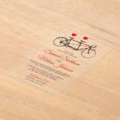 Invitations En Acrylique Vintage Cute Tandem Bicycle Wedding (Poser)