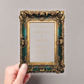 Invitations En Acrylique Vintage Emerald Green Gold Mariage (In situ (ordinateur de poche))