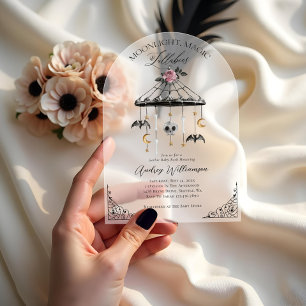 Invitations En Acrylique Vintage Gothique Halloween Mobile Baby shower Éffr