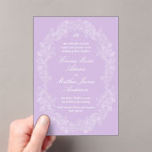 Invitations En Acrylique Violet Regency Victorian Antique Classic Wedding (In situ (ordinateur de poche))