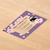 Invitations En Acrylique Vitre transparente rose Kokeshi Anniversaire viole (Poser)
