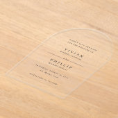 Invitations En Acrylique Vivian Simple Elegant Wedding Enregistrer la date (Poser)