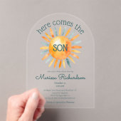 Invitations En Acrylique Voici le Fils Baby Boy Shower (In situ (ordinateur de poche))