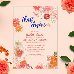 Invitations En Acrylique Voilà l'amore douche de mariée aux carreaux bleus