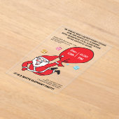 Invitations En Acrylique Voler Père Noël Red Bag White Elephant Party (Poser)