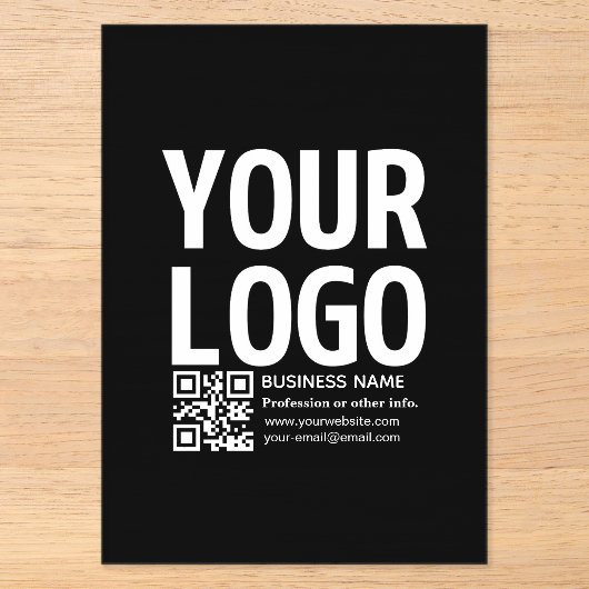 Invitations En Acrylique Votre logo avec code QR et texte modifiables (Recto)