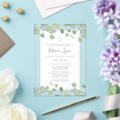 Invitations En Acrylique Watercolor Eucalyptus Bat Mitzvah (Insitu (Mariage))