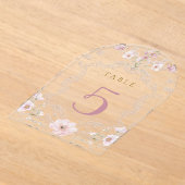 Invitations En Acrylique watercolor floral frame table number (Poser)