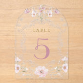 Invitations En Acrylique watercolor floral frame table number (Recto)