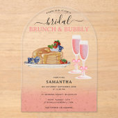 Invitations En Acrylique Watercolor Pancakes Brunch & Bubbly Bridal Shower (Recto)