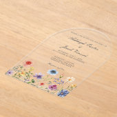 Invitations En Acrylique Watercolor Spring Garden Wildflower Wedding (Poser)