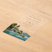 Invitations En Acrylique Watercolor Tropical Caribbean Destination Wedding (Poser)