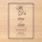 Invitations En Acrylique We Do Burgundy Old Money Wedding (Recto)