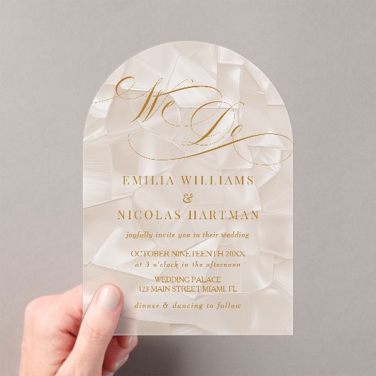 Invitations En Acrylique We Do Elegant Neutral Wedding (In situ (ordinateur de poche))