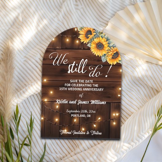 Invitations En Acrylique We Still Do 15th Wedding Anniversary String Lights