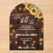 Invitations En Acrylique We Still Do 15th Wedding Anniversary String Lights (Recto)