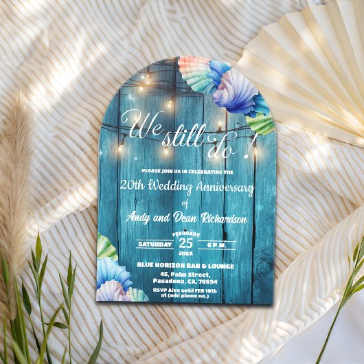 Invitations En Acrylique We Still Do 20th Wedding Anniversary String Lights