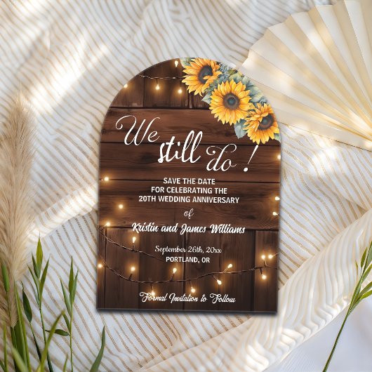 Invitations En Acrylique We Still Do 20th Wedding Anniversary String Lights