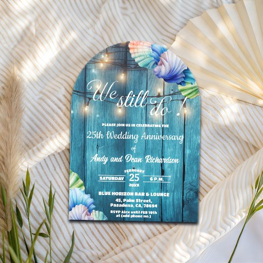 Invitations En Acrylique We Still Do 25th Wedding Anniversary String Lights